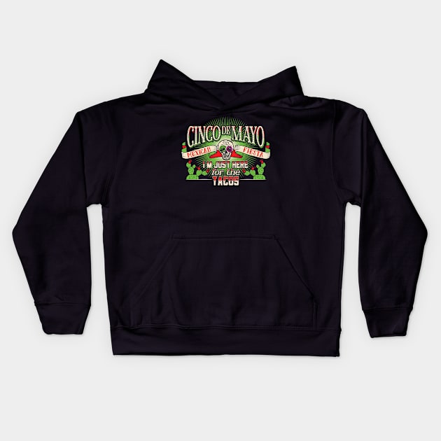 Cinco de Mayo Fiesta Tacos Kids Hoodie by nordisenador